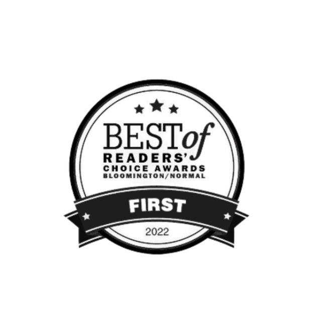 Best of Readers Choice Award Bloomington Normal first place 2022 badge.