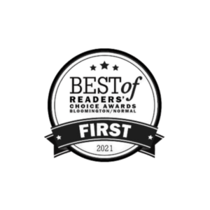 Best of Readers Choice Award Bloomington Normal first place 2021 badge.